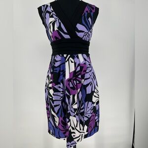 BCX TROPICAL LEAF PRINT DRESS